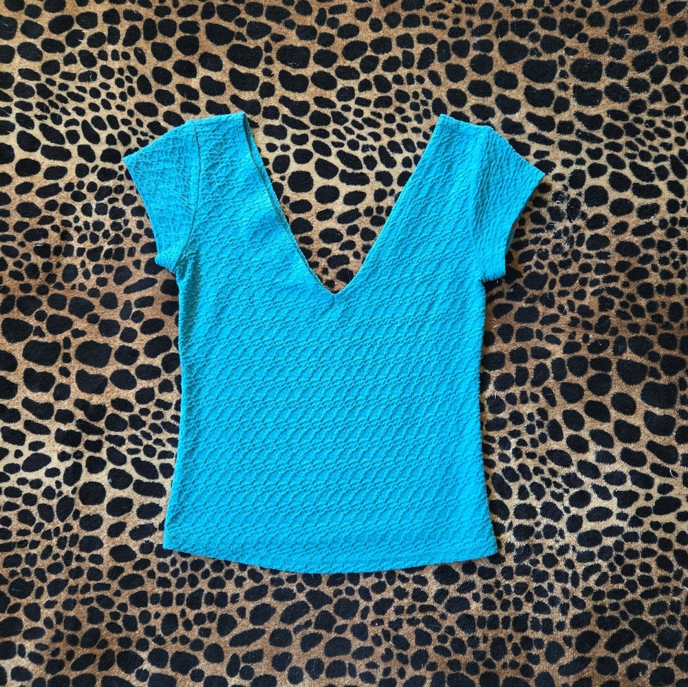 Teal crop top